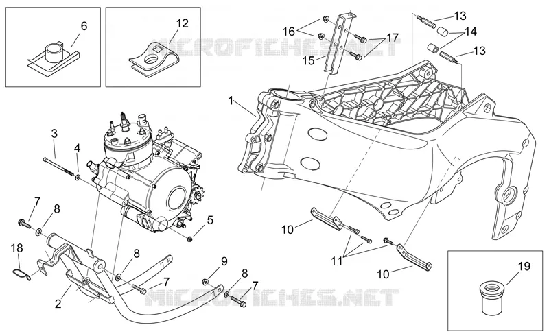 CHASSIS - Berceau Aprilia APRILIA-MOTORCYCLES 50 RS 2001  RS 50
