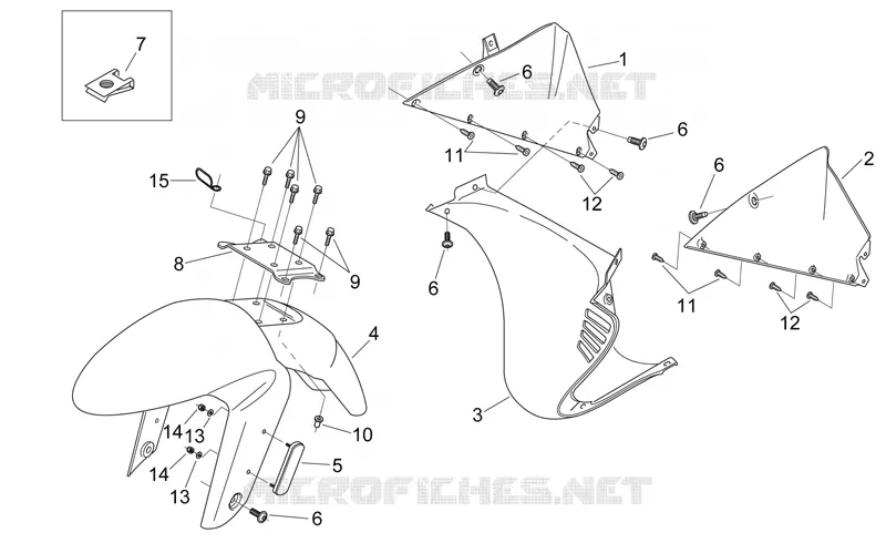 Carrosserie av. II Aprilia APRILIA-MOTORCYCLES 50 RS 1999  RS 50