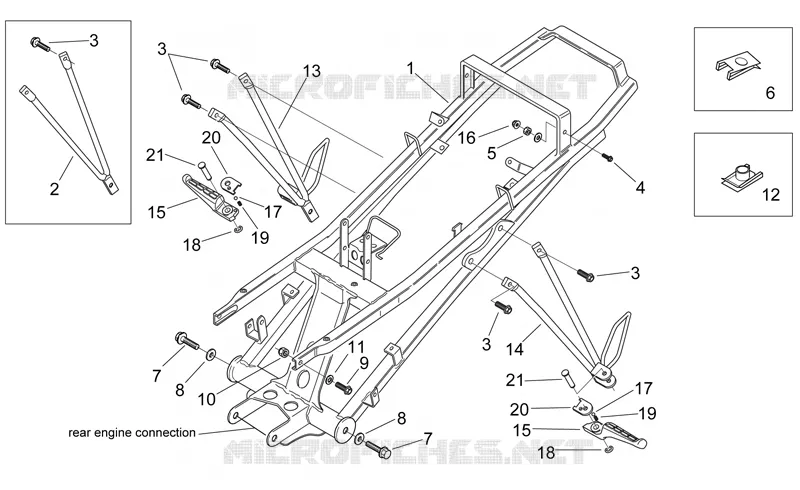 R-pied pass. Aprilia APRILIA-MOTORCYCLES 50 RS 2005  RS 50