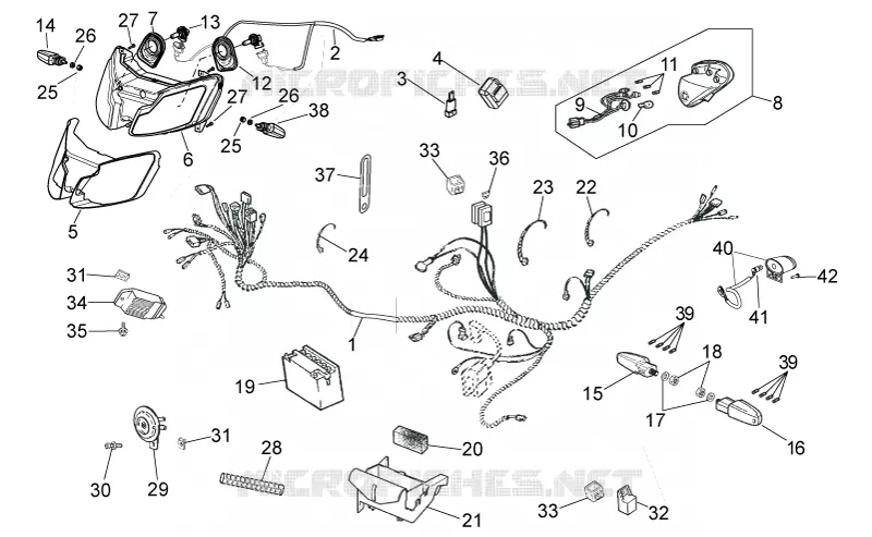 Circuit electrique Aprilia APRILIA-MOTORCYCLES 50 RS 2008  RS 50