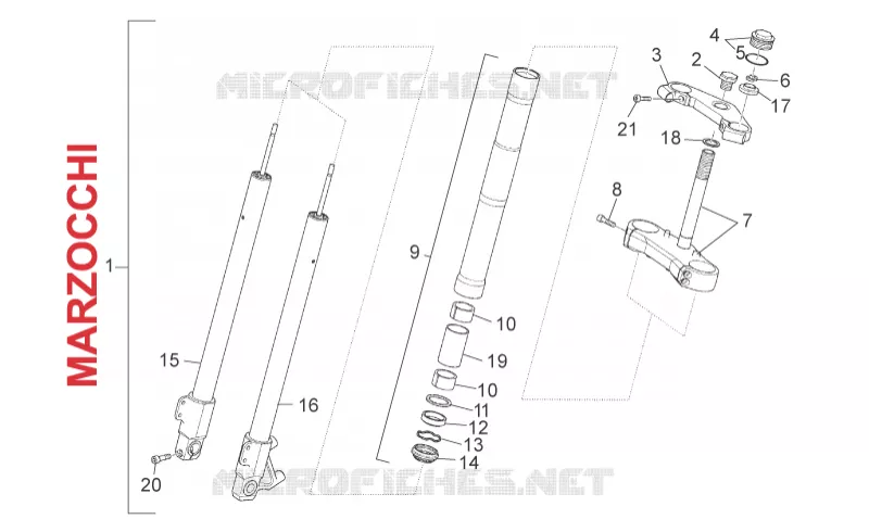 Fourche Marzocchi Aprilia APRILIA-MOTORCYCLES 50 RS 2007  RS 50