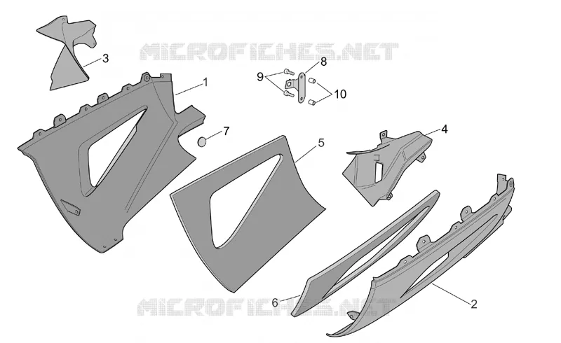 Carrosserie centrale - Carénage inf. Aprilia APRILIA-MOTORCYCLES 1000 RST-FUTURA 2003  RST 1000 Futura