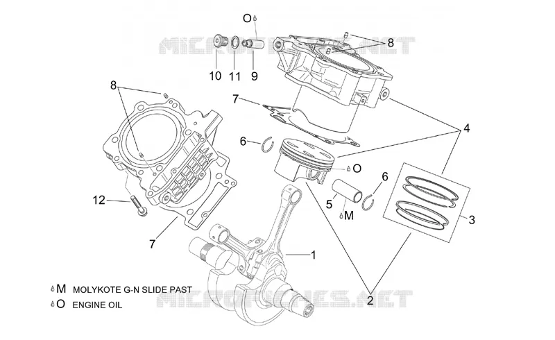Cylindre - Piston Aprilia APRILIA-MOTORCYCLES 1000 RST-FUTURA 2003  RST 1000 Futura