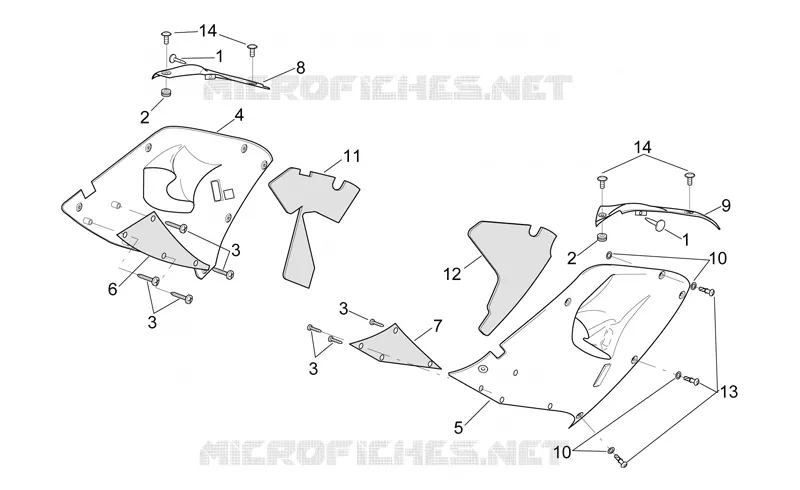 Carrosserie centrale - Carénage sup. Aprilia APRILIA-MOTORCYCLES 1000 RSV 1999  RSV 1000