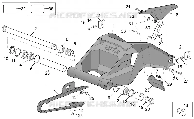 Bras oscillant fini Aprilia APRILIA-MOTORCYCLES 1000 RSV 2005  RSV 1000