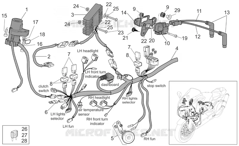 Circuit electrique I Aprilia APRILIA-MOTORCYCLES 1000 RSV 2004  RSV 1000