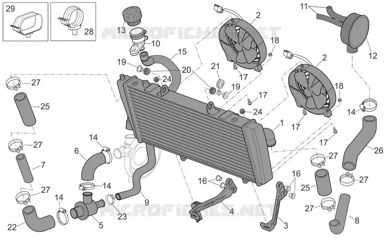 Installation refroidissement Aprilia APRILIA-MOTORCYCLES 1000 RSV 2007  RSV 1000