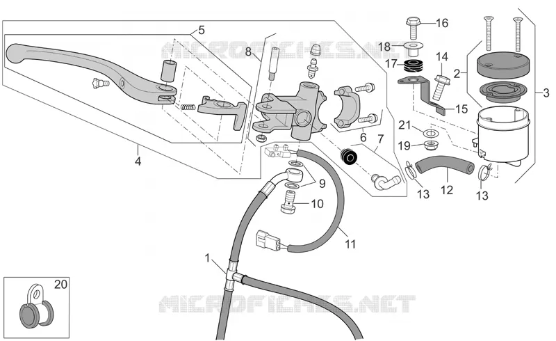 Maît. cyl. frein AV Aprilia APRILIA-MOTORCYCLES 1000 RSV 2004  RSV 1000