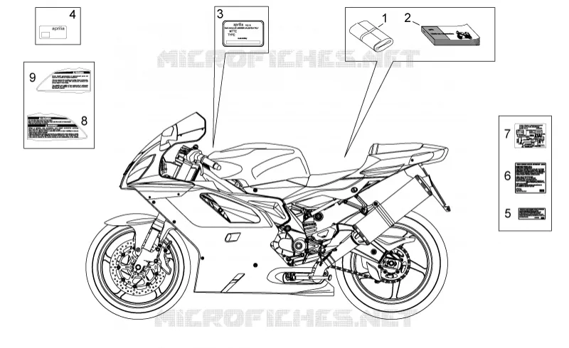Plaquette et manuels Aprilia APRILIA-MOTORCYCLES 1000 RSV 2007  RSV 1000