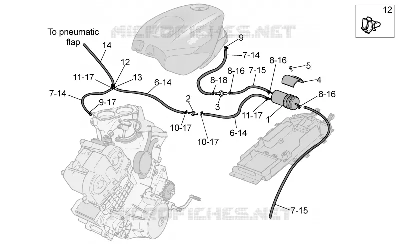 Sys.récup.vap.ess. Aprilia APRILIA-MOTORCYCLES 1000 RSV 2007  RSV 1000