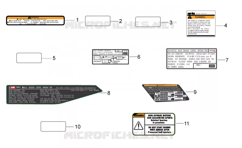 Plaquettes et decalcomanies Aprilia APRILIA-MOTORCYCLES 1000 RSV4 2014  RSV4 1000 APRC Factory ABS