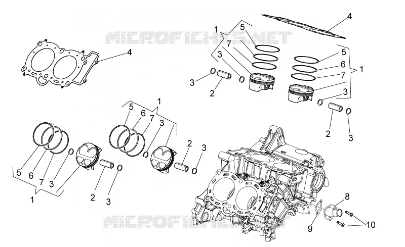 Cylindre - Piston Aprilia APRILIA-MOTORCYCLES 1000 RSV4 2011  RSV4 1000 APRC Factory STD - SE