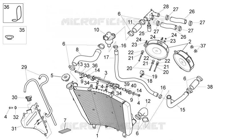 Installation refroidissement Aprilia APRILIA-MOTORCYCLES 1000 RSV4 2014  RSV4 1000 APRC R