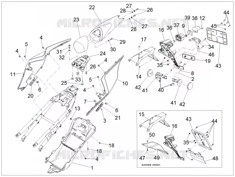 Carrosserie posterieure Aprilia APRILIA-MOTORCYCLES 1000 RSV4 2015  RSV4 1000 Racing Factory L.E