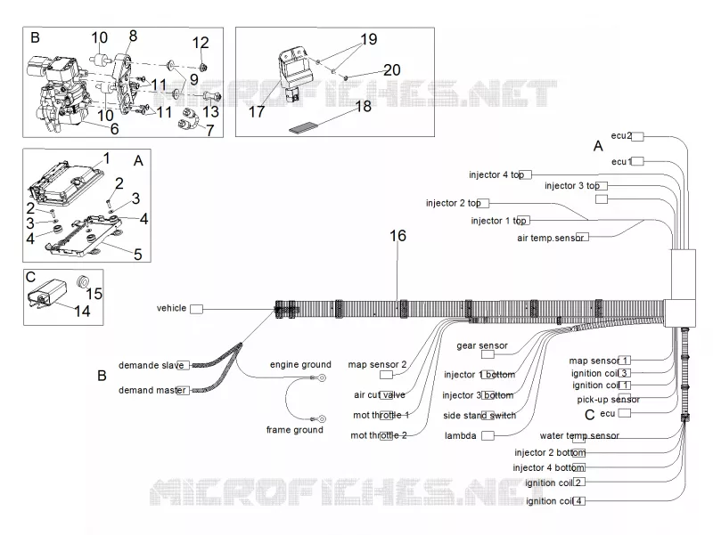 Circuit electrique cent. Aprilia APRILIA-MOTORCYCLES 1000 RSV4 2016  RSV4 1000 Racing Factory L.E