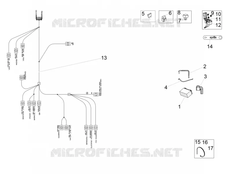Circuit electrique arrière Aprilia APRILIA-MOTORCYCLES 1000 RSV4 2016  RSV4 1000 RR