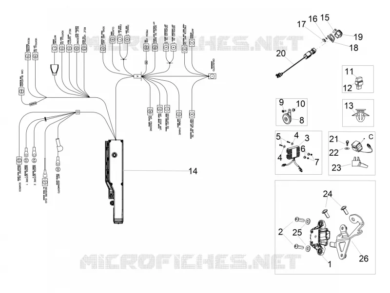 Circuit electrique AV Aprilia APRILIA-MOTORCYCLES 1000 RSV4 2017  RSV4 1000 RR