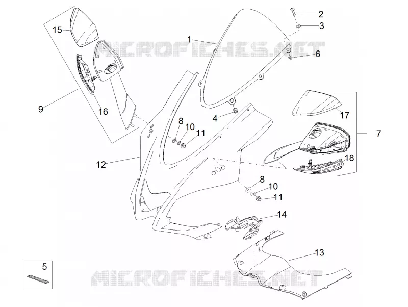 Avant carène Aprilia APRILIA-MOTORCYCLES 1000 RSV4 2015  RSV4 1000 RR Racer Pack