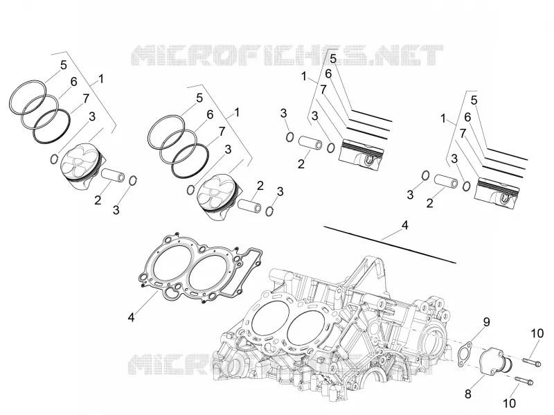 Cylindre - Piston Aprilia APRILIA-MOTORCYCLES 1000 RSV4 2015  RSV4 1000 RR Racer Pack