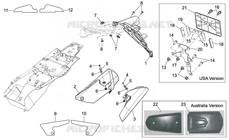 Carrosserie posterieure III Aprilia APRILIA-MOTORCYCLES 750 SHIVER 2009  Shiver