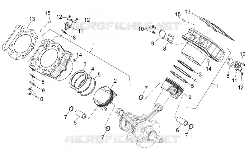 Cylindre av.piston Aprilia APRILIA-MOTORCYCLES 750 SHIVER 2009  Shiver