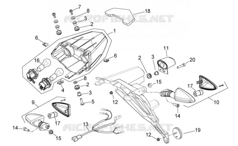 Feux arriere Aprilia APRILIA-MOTORCYCLES 750 SHIVER 2007  Shiver
