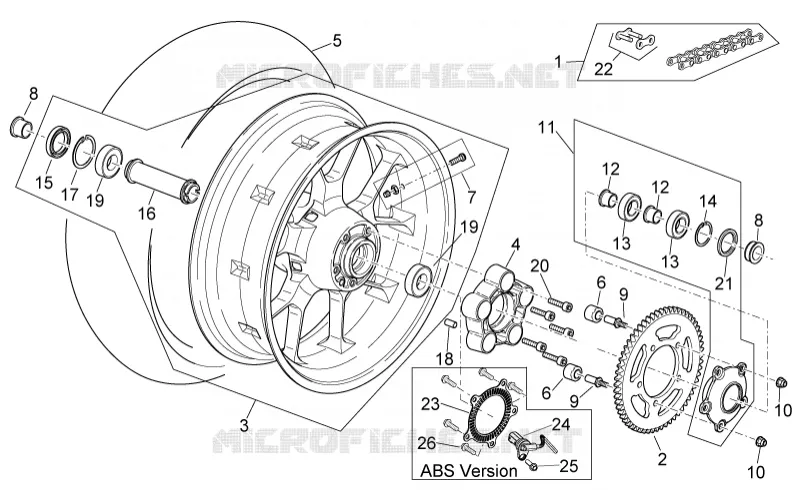 Roue arrière Aprilia APRILIA-MOTORCYCLES 750 SHIVER 2008  Shiver