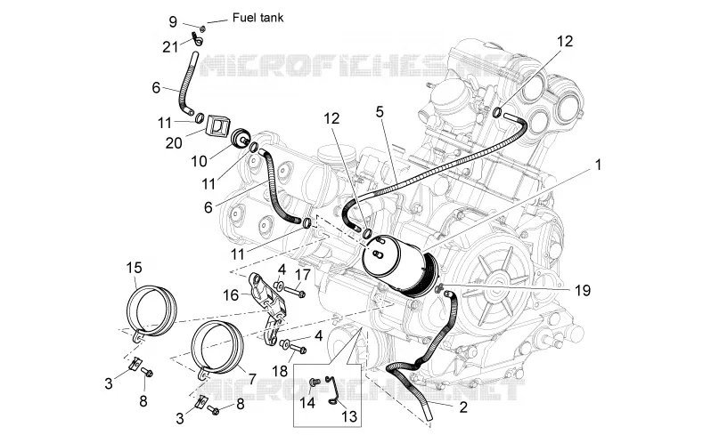 Sys.récup.vap.ess. Aprilia APRILIA-MOTORCYCLES 750 SHIVER 2007  Shiver