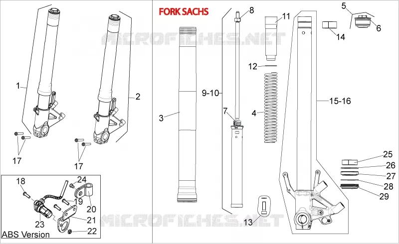 Front fork III Aprilia APRILIA-MOTORCYCLES 750 SHIVER 2012  Shiver