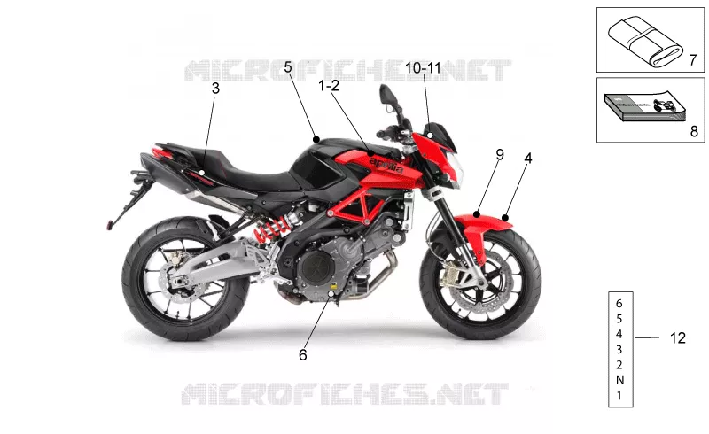 Plaquettes-decal. Aprilia APRILIA-MOTORCYCLES 750 SHIVER 2015  Shiver