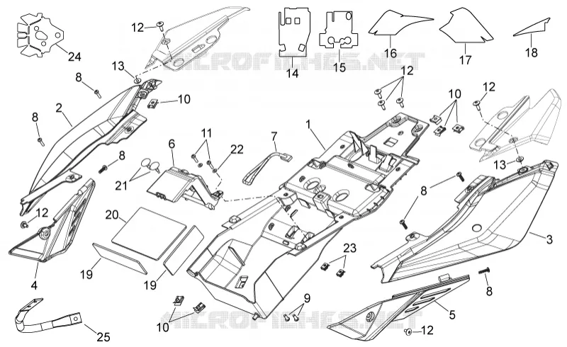 Carrosserie posterieure I Aprilia APRILIA-MOTORCYCLES 750 SHIVER 2009  Shiver GT