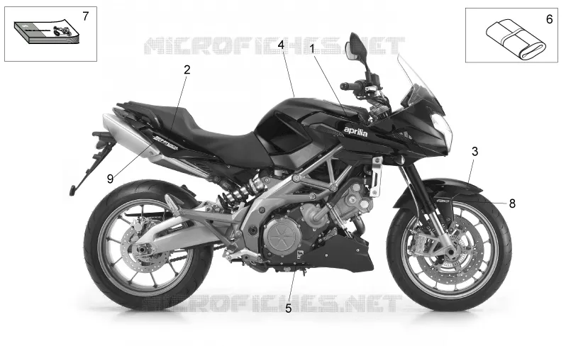 Plaquettes-decal. Aprilia APRILIA-MOTORCYCLES 750 SHIVER 2009  Shiver GT