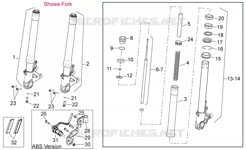 Fourche AV Aprilia APRILIA-MOTORCYCLES 750 SHIVER 2011  Shiver