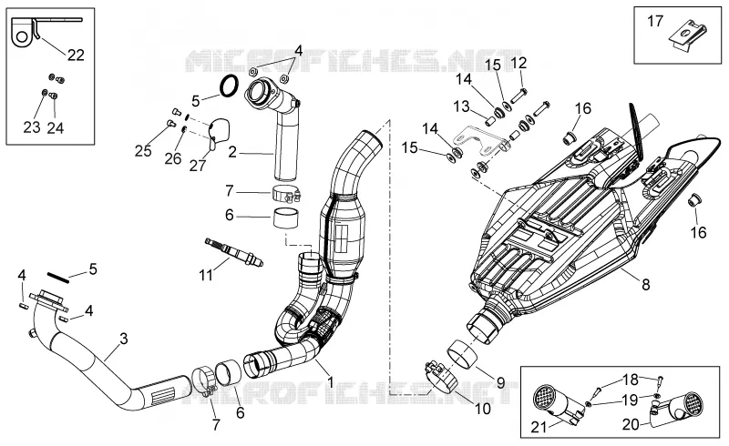 Groupe echappement Aprilia APRILIA-MOTORCYCLES 750 SHIVER 2013  Shiver