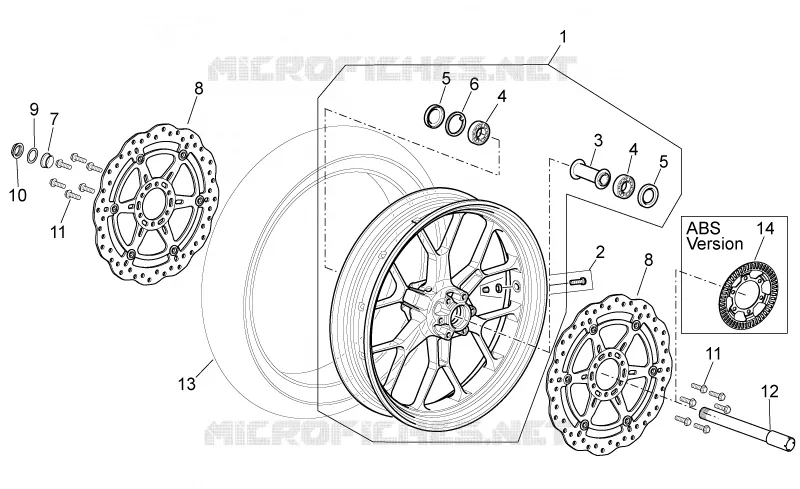 Roue Av. Aprilia APRILIA-MOTORCYCLES 750 SHIVER 2014  Shiver