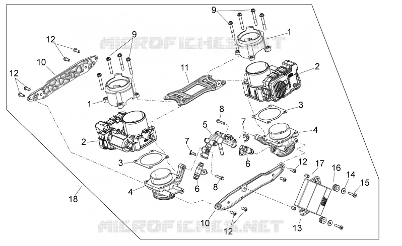 Corps à papillon Aprilia APRILIA-MOTORCYCLES 750 SHIVER 2015  Shiver