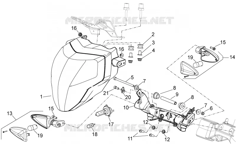 Feux avant Aprilia APRILIA-MOTORCYCLES 750 SHIVER 2016  Shiver