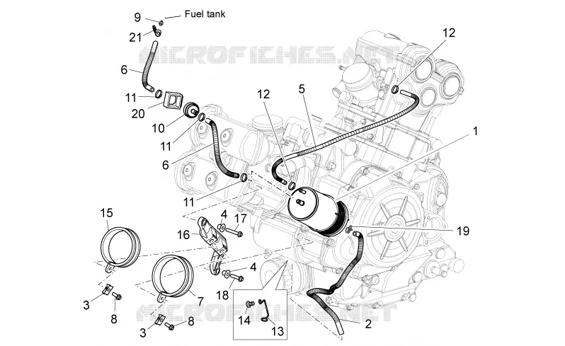 Sys.récup.vap.ess. Aprilia APRILIA-MOTORCYCLES 750 SHIVER 2015  Shiver