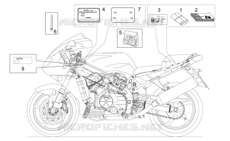 Décalco et plaquettes Aprilia APRILIA-MOTORCYCLES 1000 SL-FALCO 2002  SL Falco