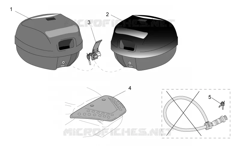 Acc. - Top cases, valises lat Aprilia APRILIA-SCOOTER 50 SONIC 2000  Sonic H2O