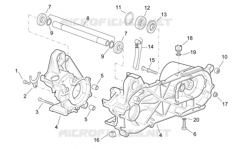 Carters centraux Aprilia APRILIA-SCOOTER 50 SONIC 1999  Sonic H2O