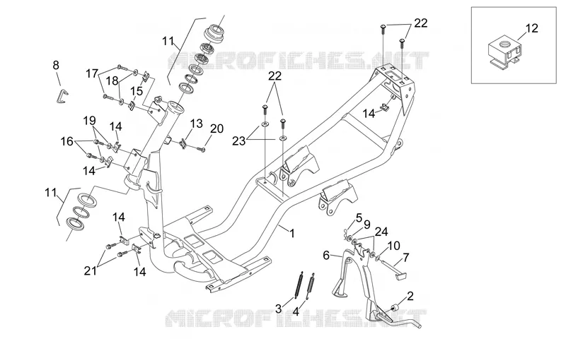 Châssis et béquille Aprilia APRILIA-SCOOTER 50 SONIC 2002  Sonic H2O