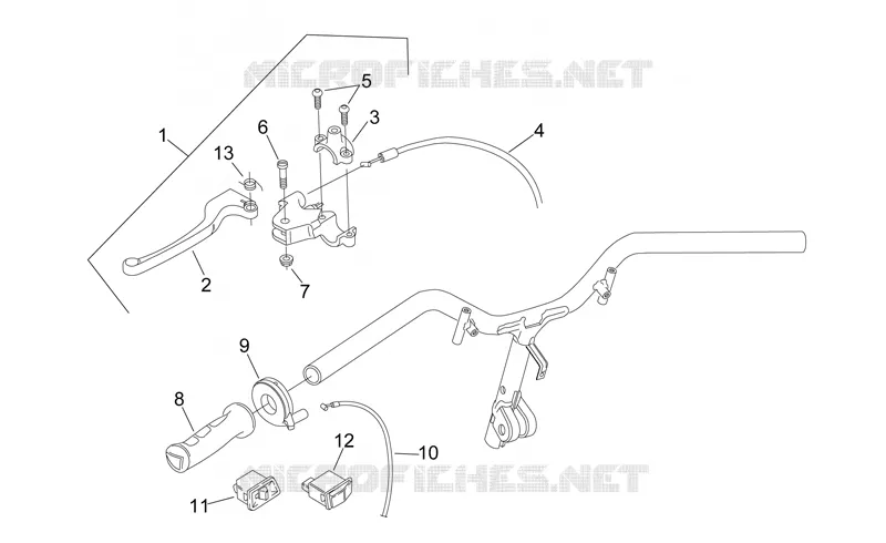 Commandes gche Aprilia APRILIA-SCOOTER 50 SONIC 1998  Sonic H2O