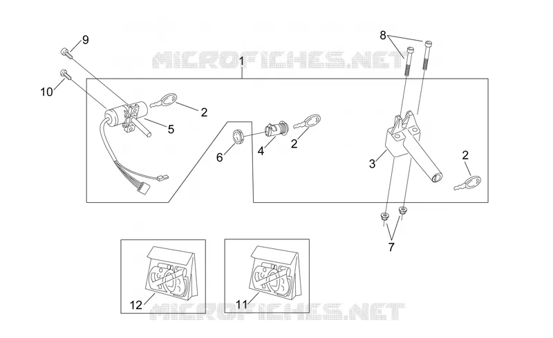 Décalco - Kit serrure Aprilia APRILIA-SCOOTER 50 SONIC 2005  Sonic H2O