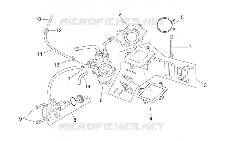 Groupe carburateur - pompe a huile Aprilia APRILIA-SCOOTER 50 SONIC 2000  Sonic H2O