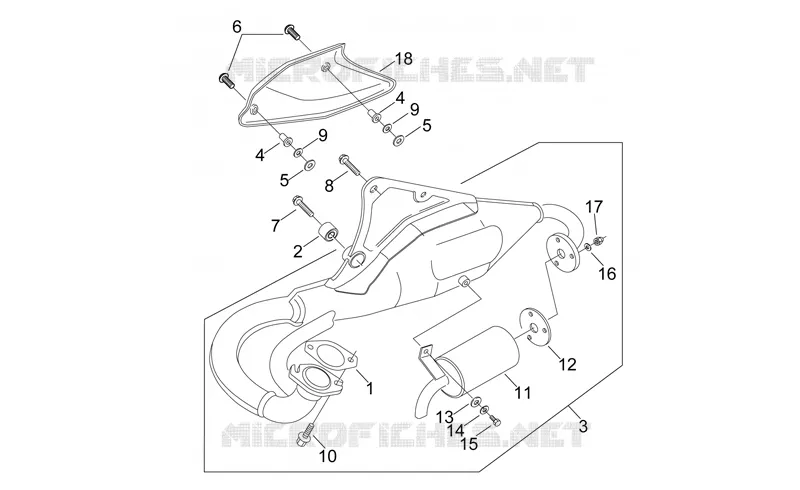 Groupe echappement normale Aprilia APRILIA-SCOOTER 50 SONIC 2001  Sonic H2O