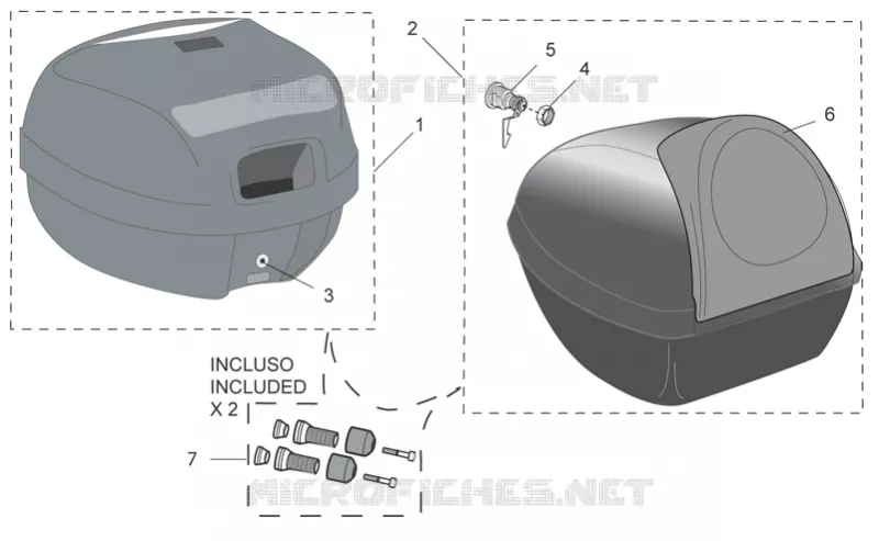 Acc. - Top cases II Aprilia APRILIA-SCOOTER 250 SPORT-CITY 2006  Sport City E3