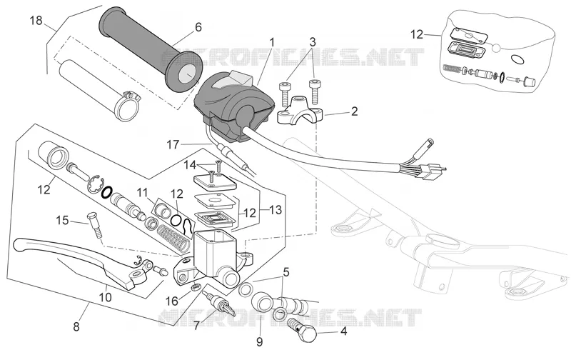 Commandes dte Aprilia APRILIA-SCOOTER 125 SPORT-CITY 2008  Sport City E3