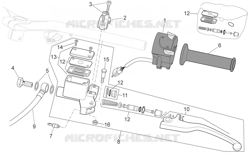 Commandes gche Aprilia APRILIA-SCOOTER 200 SPORT-CITY 2008  Sport City E3