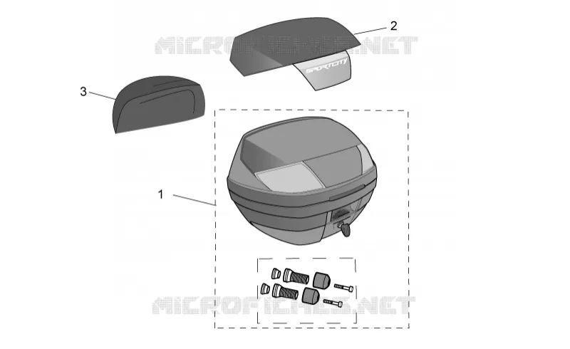 Acc. - Top cases I Aprilia APRILIA-SCOOTER 200 SPORT-CITY 2005  Sport City E2